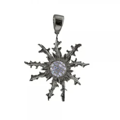 Colgante Eguzkilore Rutenio y Circonitas Azules 37mm