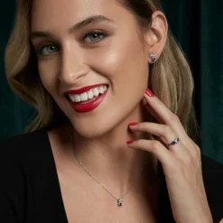 Colgante Enea2 Oro Blanco y Zafiro