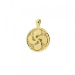 Colgante Lauburu Redondo Plata Dorada 13mm Personalizable