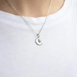 Colgante Luna y Eguzkilore Plata