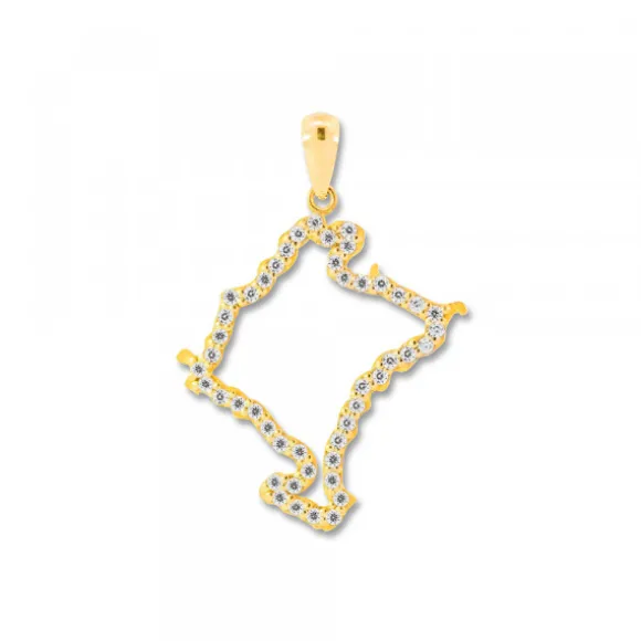 Colgante Mapa de Navarra de Oro con Circonitas