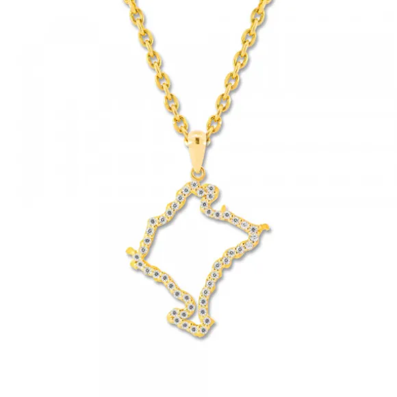 Colgante Mapa de Navarra de Oro con Circonitas
