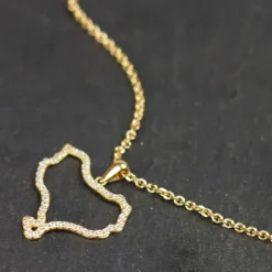 Colgante Mapa Euskal Herria de Oro con Circonitas