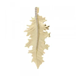 Colgante Mari Grande Plata Dorada y Circonitas Blancas