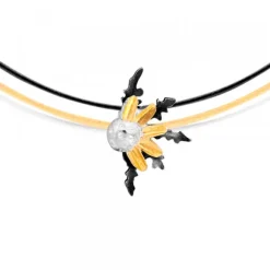 Colgante Medio Eguzkilore de Plata con láminas de Oro