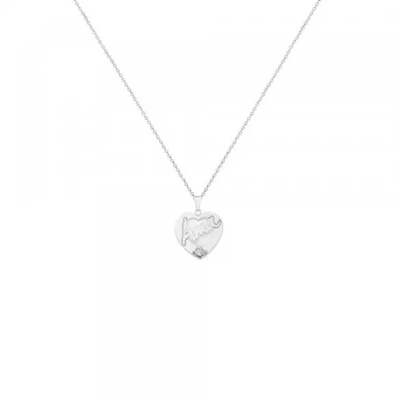 Colgante Mini Ama Corazón Plata y Nácar
