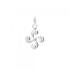 Colgante Mini Lauburu Oro Blanco 10mm