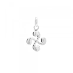 Colgante Mini Lauburu Oro Blanco 10mm