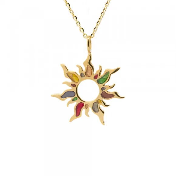 Colgante Mountain Plata Dorada Multicolor