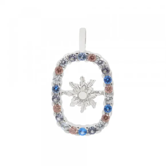 Colgante Muka Plata y Circonitas Multicolor