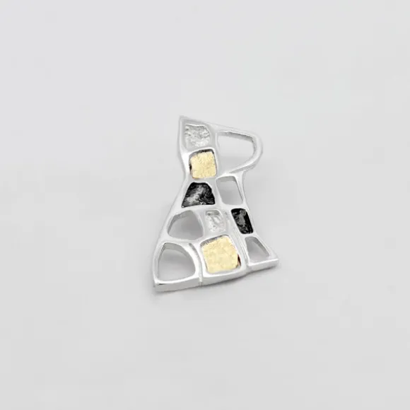 Colgante Puppy Plata y Lámina de Oro y Cable Tricolor