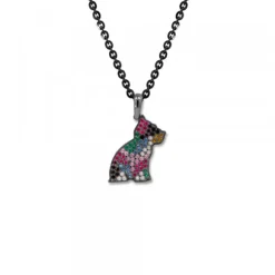 Colgante Puppy Rutenio y Circonitas Multicolor