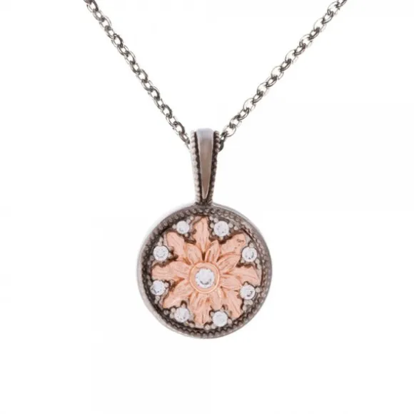 Colgante R2 Rutenio Eguzkilore Rosa y Circonitas