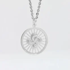 Colgante Radial Lauburu Plata Mate 22mm