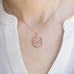 Colgante Redondo Ama de Plata Rosa