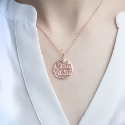 Colgante redondo Maite Zaitut de Plata Rosa