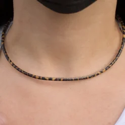 Cordón de Cuero Estampado Militar Marrón