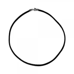 Cordón de Seda Negro con Cierre de Plata