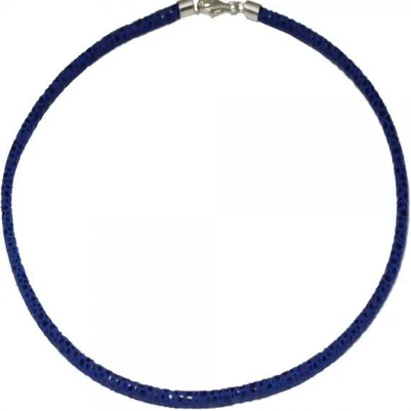 Cordón Fly Azul Metalizado con Cierre Plata