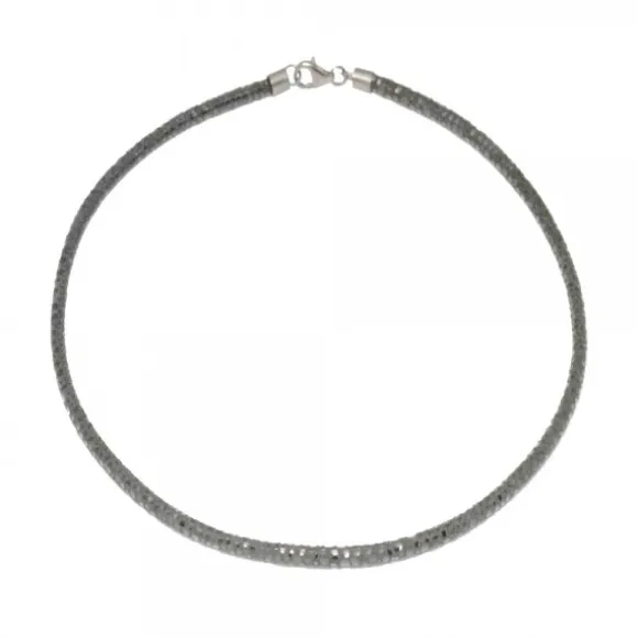 Cordón Fly Gris con Cierre de Plata Negra