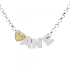 Gargantilla 3 Iniciales Plata y Motivo a Elegir