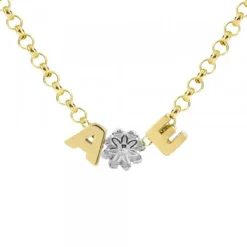 Gargantilla 2 Iniciales Plata Dorada y Motivo a Elegir