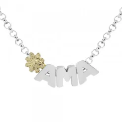 Gargantilla Ama Iniciales Plata con Motivo a Elegir