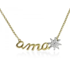 Gargantilla Ama Plata Dorada y Eguzkilore Plata