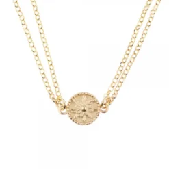 Gargantilla Anuk Doble Cadena de Plata Dorada