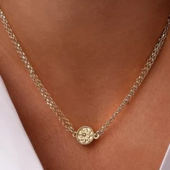 Gargantilla Anuk Doble Cadena de Plata Dorada