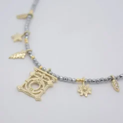 Gargantilla Barandilla Concha Plata Dorada Motivos