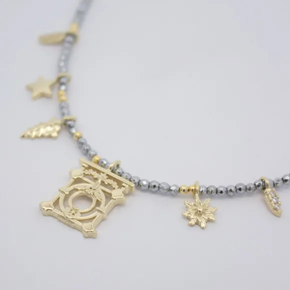 Gargantilla Barandilla Concha Plata Dorada Motivos