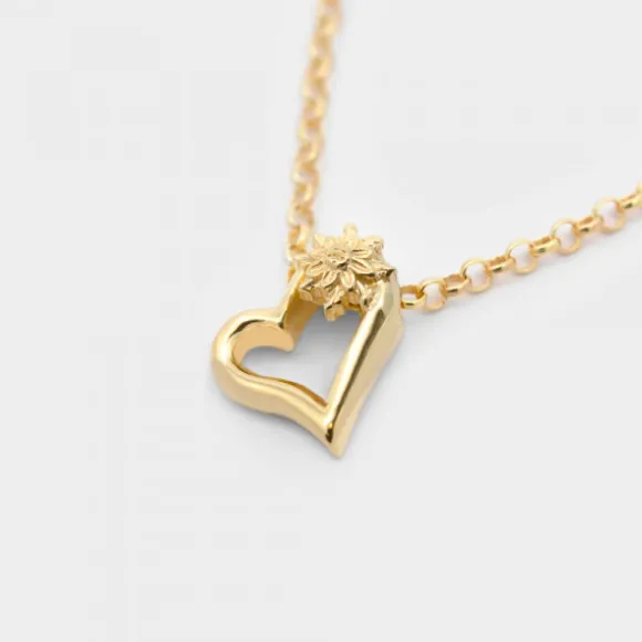 Gargantilla Bihotza Plata Dorada