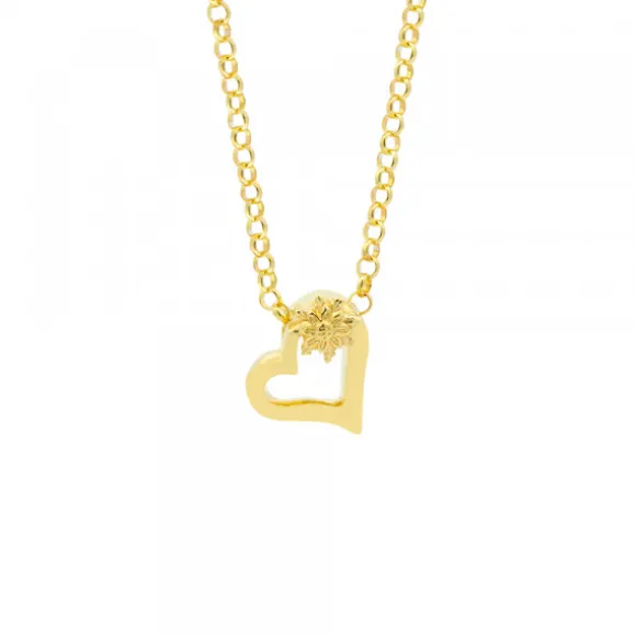 Gargantilla Bihotza Plata Dorada