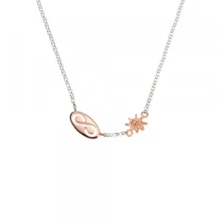 Gargantilla Chapa Infinito Calado y Eguzkilore Plata Rosa