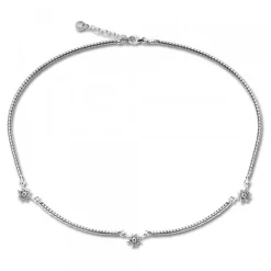 Gargantilla de Plata con 3 Eguzkilore y Cadena Semirígida