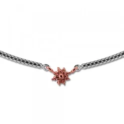 Gargantilla de Plata con 3 Eguzkilore Rosas y Cadena Semirígida