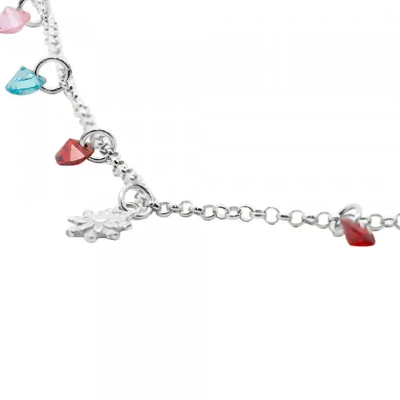 Gargantilla Eguzkilore de Plata con Cristales Multicolor