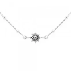 Gargantilla Eguzkilore de Plata con Cadena de Bolitas