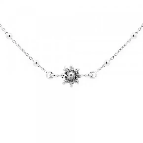 Gargantilla Eguzkilore de Plata con Cadena de Bolitas