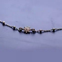 Gargantilla Eguzkilore de Plata con Cadena de Bolitas