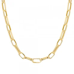 Gargantilla Eslabones Alargados Plata Dorada