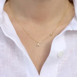 Gargantilla Inicial Oro con Cadena 40cm