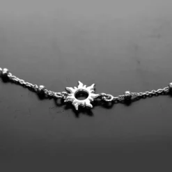 Gargantilla Mountain de Plata con Cadena de Bolitas