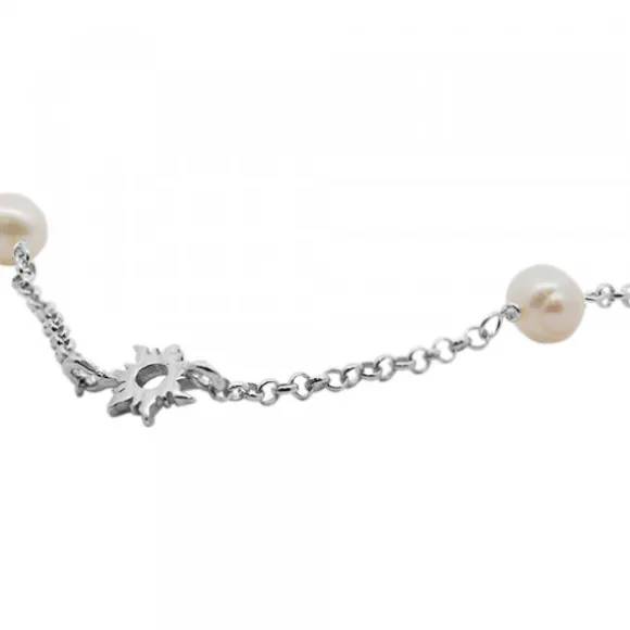 Gargantilla Mountain de Plata y Perlas