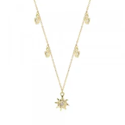 Gargantilla Oro Motivos Eguzkilore con Brillantes