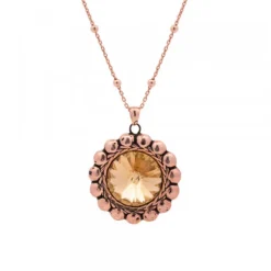 Gargantilla Plata Rosa y Cristal Champagne