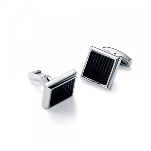 Gemelos Viceroy Cuadrados Acero Negro