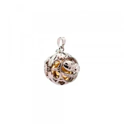 Llamador de Ángeles Bebé con Bola Dorada y Cadena