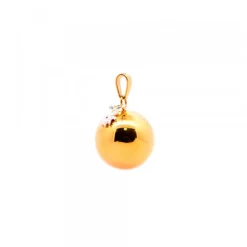 Llamador de Ángeles Bebé con Bola Dorada y Cadena